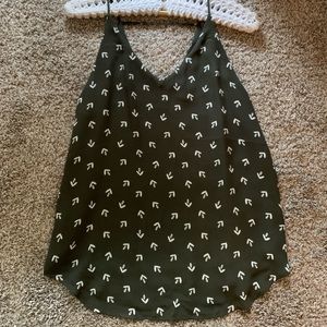 Olive green flowy tank top from Loft